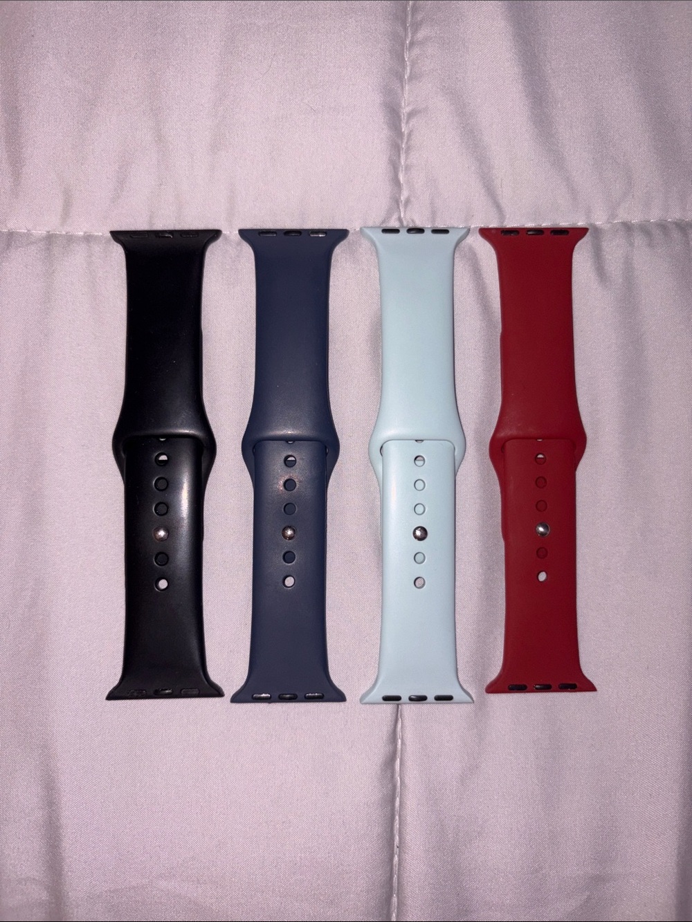 Apple Silicone Watch Bands - Black, Navy, Light Blue, Red